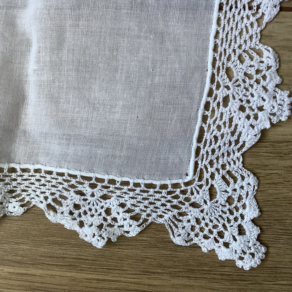 New cotton handmade crochet lace handkerchief hankie
